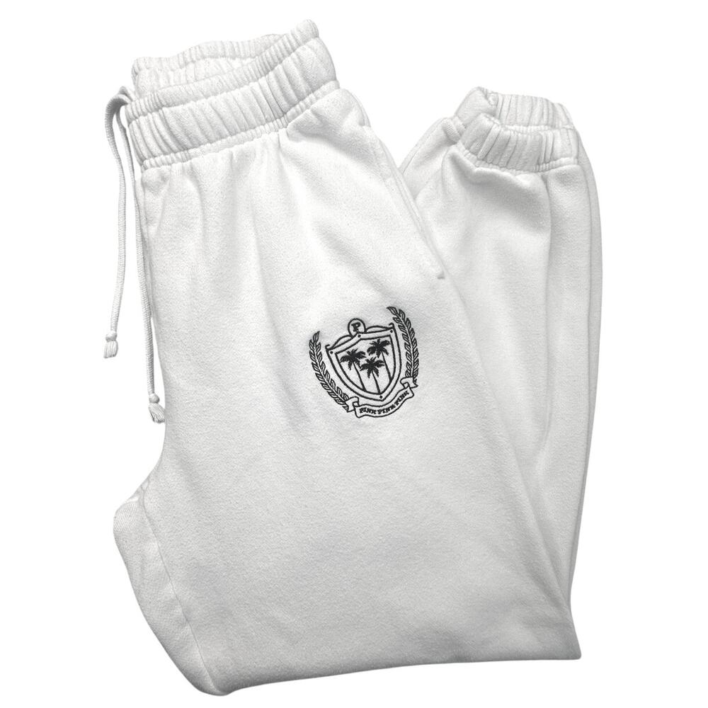 Victoria's Secret PINK Palm Crest Joggers Coastal Preppy White XS
